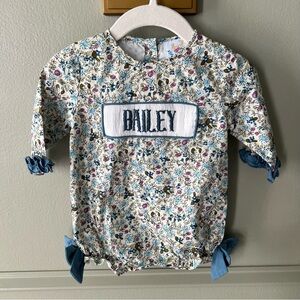 “Bailey” Smocked Floral Long Sleeve Bubble